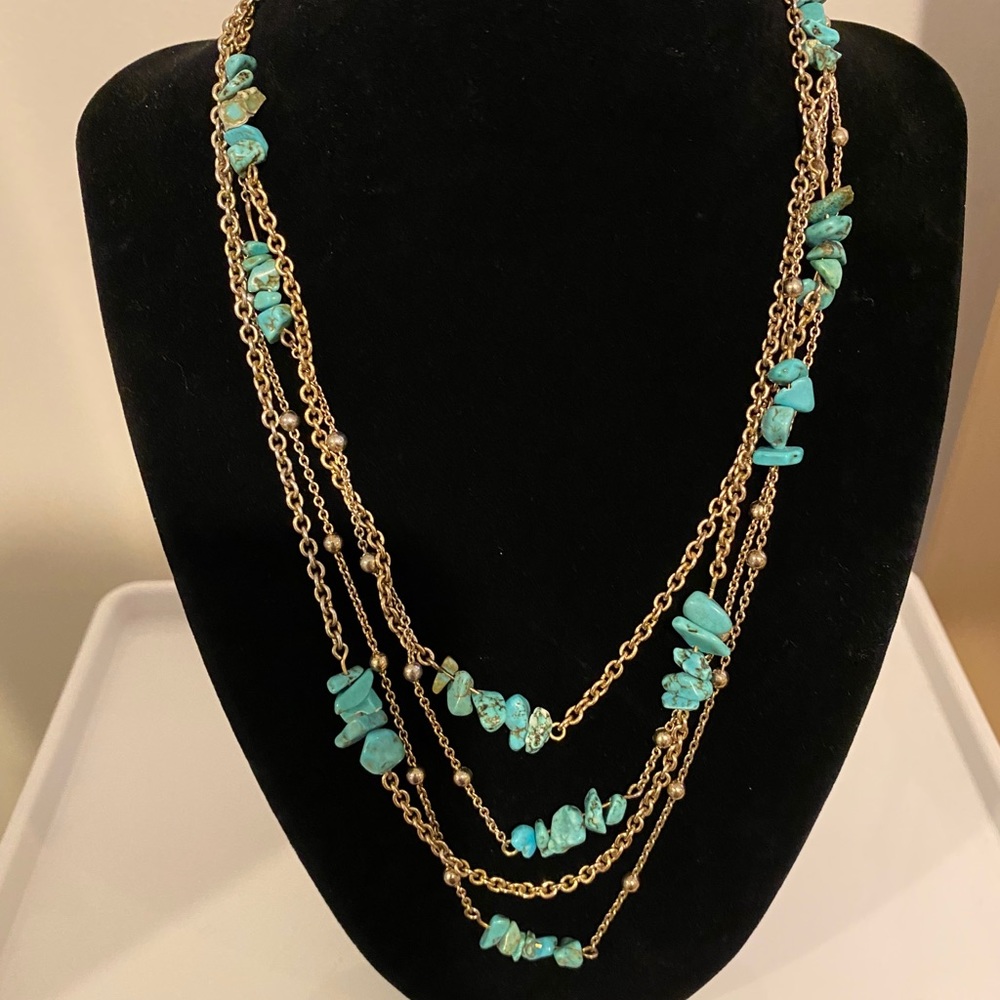 Turquoise Long Chain Necklace